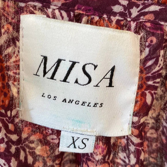 MISA Los Angeles Yesenia Mini Dress Floral Tassle Cold Shoulder Cottagecore XS - Picture 13 of 15